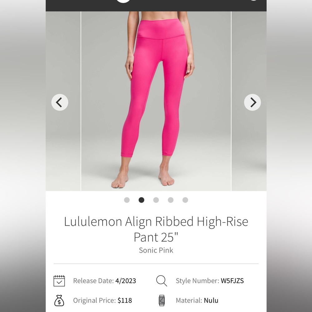 Lululemon NWT Align Ribbed 25 inch - Sz 4 ****